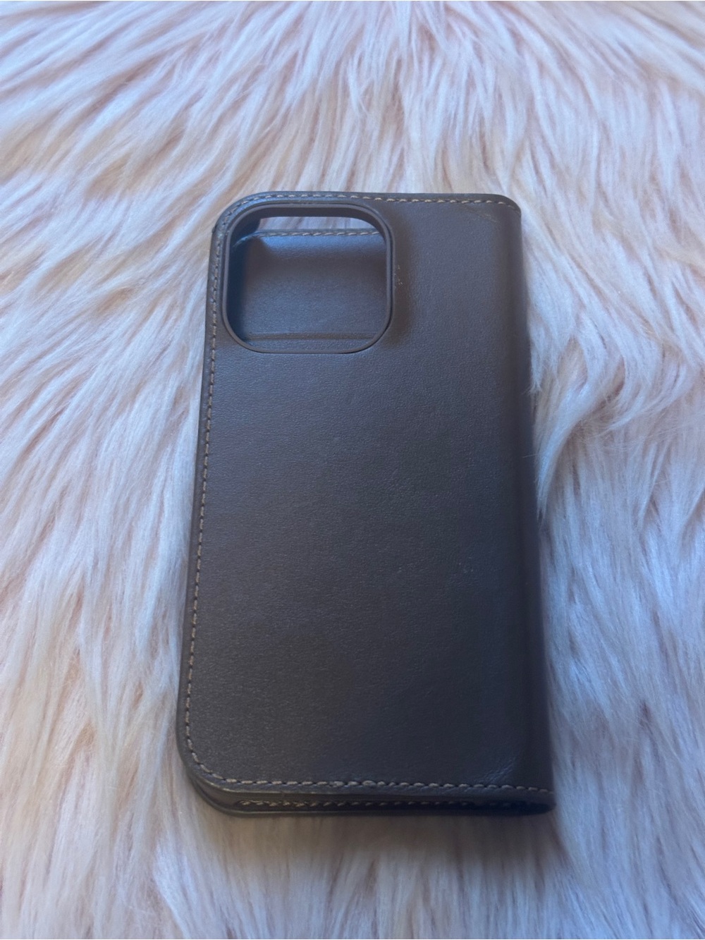 Coach Brown Leather Folio Phone Case for 16 pro